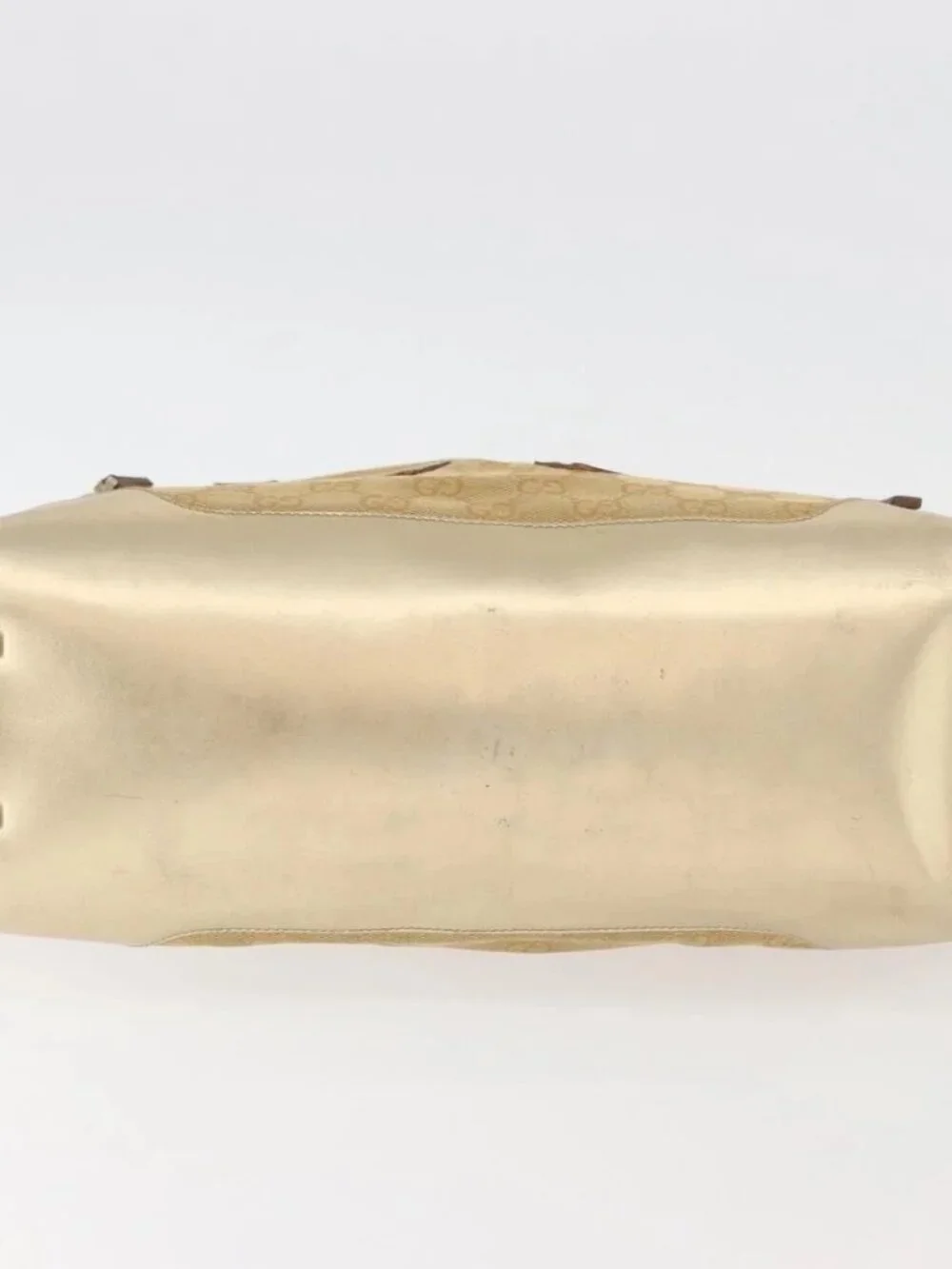 GUCCI GG Canvas Hand Bag Gold 002 1115 Auth